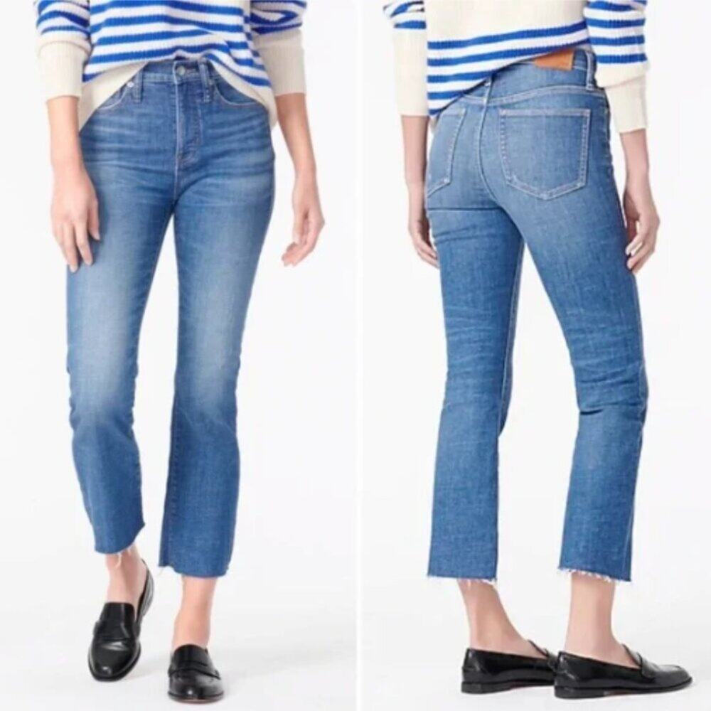 J.Crew Women's High Rise Demi-Boot Crop Jean Medium Wash Size 33